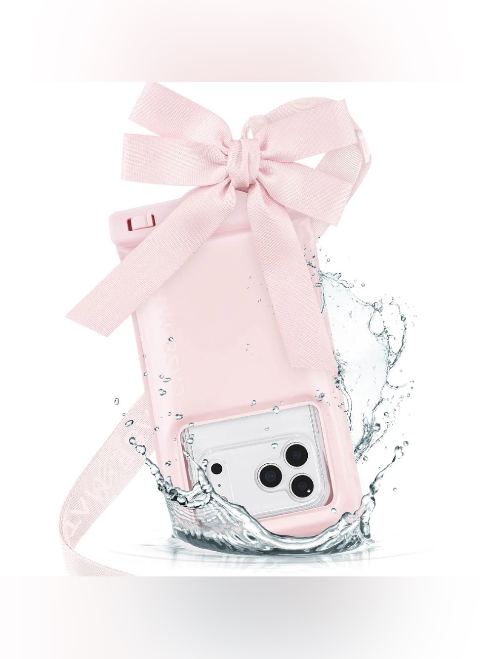 case-mate Waterproof Floating Phone Pouch -Ballet Pink. NEW